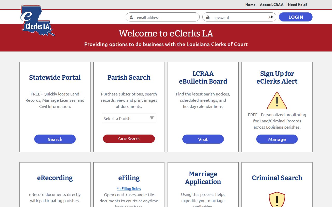 East Carroll Parish court case lookup through eClerks LA