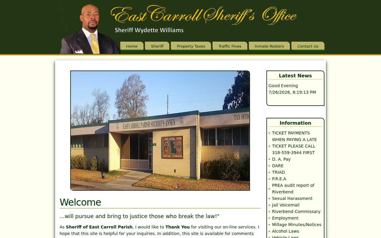 East Carroll Parish criminal history sheriff records source