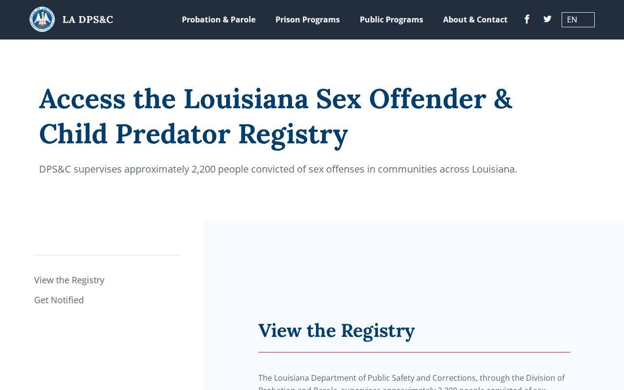 Louisiana sex offender registry gateway for East Carroll Parish searches